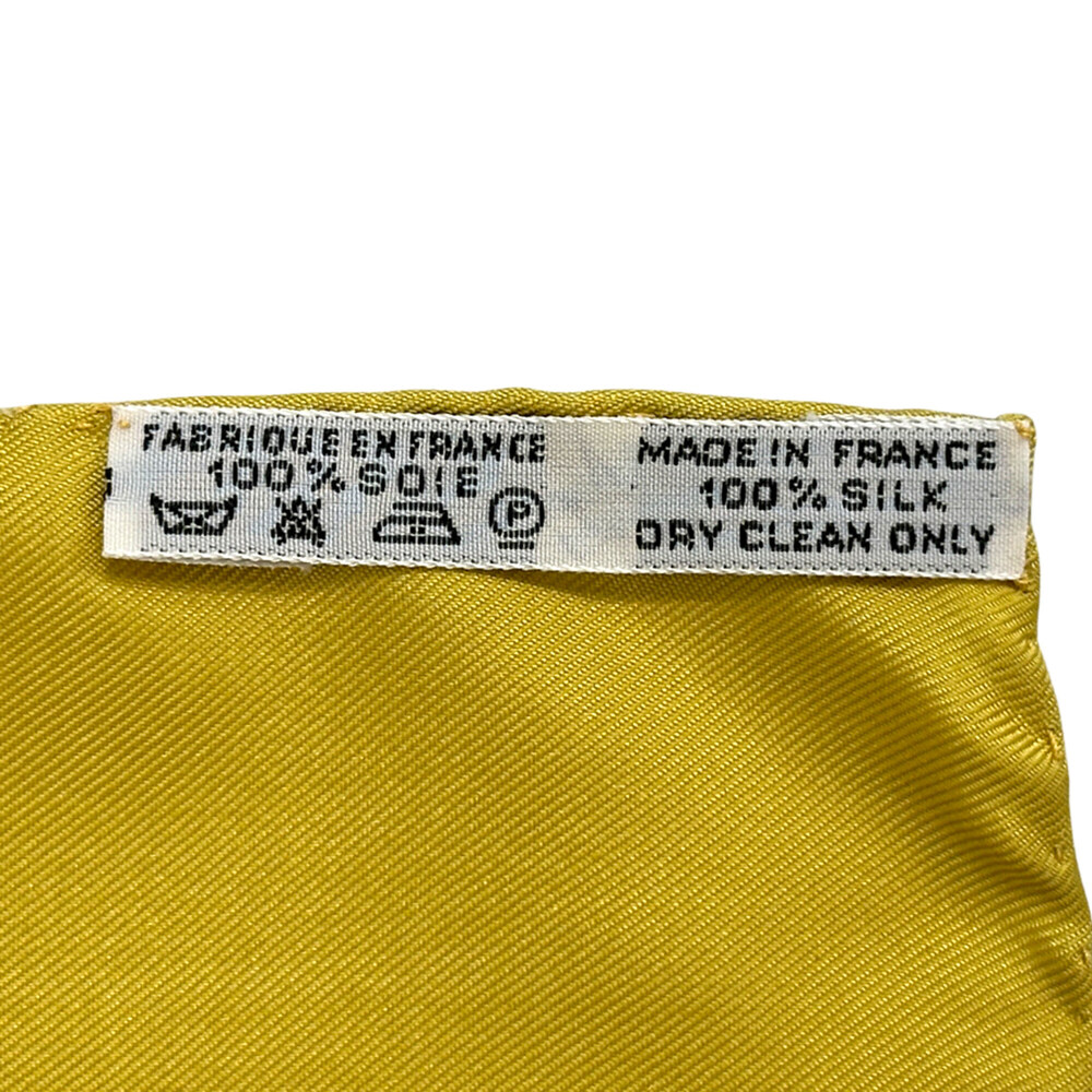 HERMES Yellow Silk Scarf - Picture 5 of 6